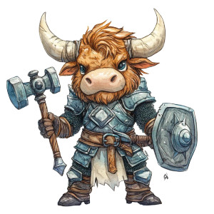 Highland Cow Minotaur Cleric Vinyl Car Decal Sticker – Waterproof & UV-Resistant 4.0" Highland Cow Minotaur Cleric Vinyl Car Decal Sticker – Waterproof & UV-Resistant 4.0"