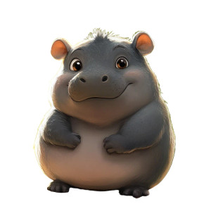 Hippo Wombat Cute Animation Vinyl Car Decal Sticker – Waterproof & UV-Resistant 4.0"