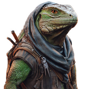 Humanoid Iguana Thief Vinyl Car Decal Sticker – Waterproof & UV-Resistant 4.0"