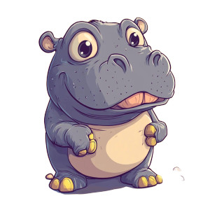 Hungry Hippo Cute Graphic Vinyl Car Decal Sticker – Waterproof & UV-Resistant 4.0"