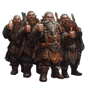 Hyperrealistic Dwarves Thumbs Up Vinyl Car Decal Sticker – Waterproof & UV-Resistant 4.0"