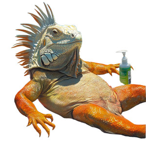 Iguana Beach Tan Vinyl Car Decal Sticker – Waterproof & UV-Resistant 4.0"