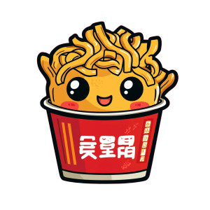 Instant Noodles Mascot Logo Vinyl Car Decal Sticker – Waterproof & UV-Resistant 4.0"
