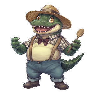 Jacreuson Cartoon Alligator Vinyl Car Decal Sticker – Waterproof & UV-Resistant 4.0"