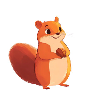 Juvenile Crimson Squirrel Nut Vinyl Car Decal Sticker – Waterproof & UV-Resistant 4.0"