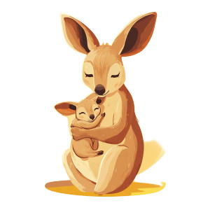 Kangaroo Baby Pouch Vector Vinyl Car Decal Sticker – Waterproof & UV-Resistant 4.0"