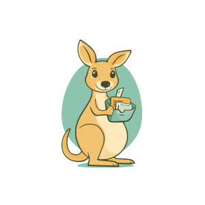 Kangaroo Logo Design Vinyl Car Decal Sticker – Waterproof & UV-Resistant 4.0"