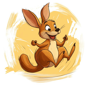 Kangaroo Loop Grin Wink Vinyl Car Decal Sticker – Waterproof & UV-Resistant 4.0"