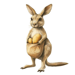 Kangaroo Potato Pouch Vinyl Car Decal Sticker – Waterproof & UV-Resistant 4.0"