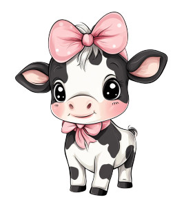 Kawaii Cow Pink Bow Vinyl Car Decal Sticker – Waterproof & UV-Resistant 4.0" Kawaii Cow Pink Bow Vinyl Car Decal Sticker – Waterproof & UV-Resistant 4.0"