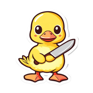 Kawaii Duck Knife Vinyl Car Decal Sticker – Waterproof & UV-Resistant 4.0" Kawaii Duck Knife Vinyl Car Decal Sticker – Waterproof & UV-Resistant 4.0"