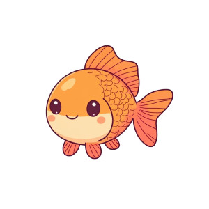 Kawaii Goldfish Hand Drawn Vinyl Car Decal Sticker – Waterproof & UV-Resistant 4.0"