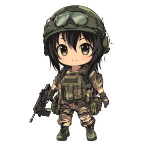 Kawaii Military Chibi Vinyl Car Decal Sticker – Waterproof & UV-Resistant 4.0" Kawaii Military Chibi Vinyl Car Decal Sticker – Waterproof & UV-Resistant 4.0"