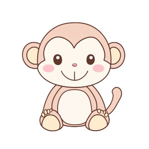 Kawaii Monkey Vector Vinyl Car Decal Sticker – Waterproof & UV-Resistant 4.0"