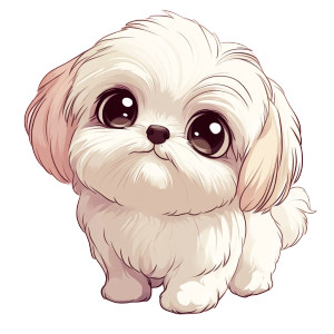 Kawaii Shih Tzu Manga Vinyl Car Decal Sticker – Waterproof & UV-Resistant 4.0"