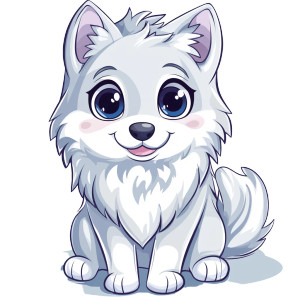 Kawaii Wolf Expressive Eyes Vinyl Car Decal Sticker – Waterproof & UV-Resistant 4.0"