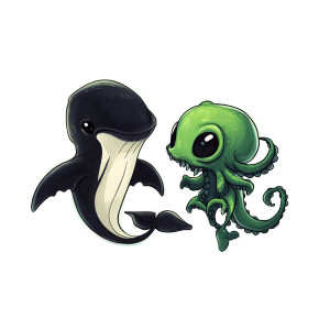 Killer Whale Cthulhu Chibi Vinyl Car Decal Sticker – Waterproof & UV-Resistant 4.0" Killer Whale Cthulhu Chibi Vinyl Car Decal Sticker – Waterproof & UV-Resistant 4.0"