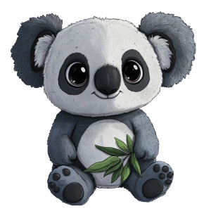 Koala Panda Plushie Cartoon Vinyl Car Decal Sticker – Waterproof & UV-Resistant 4.0"