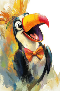 Laughing Toucan Bowtie Vinyl Car Decal Sticker – Waterproof & UV-Resistant 4.0"