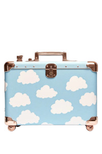 Light Blue Vintage Suitcase Vinyl Car Decal Sticker – Waterproof & UV-Resistant 4.0"