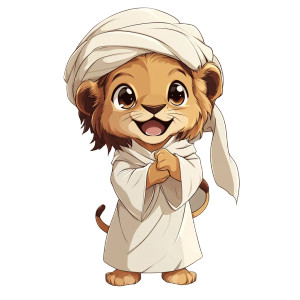 Lion Arabian Turban Cute Vinyl Car Decal Sticker – Waterproof & UV-Resistant 4.0"