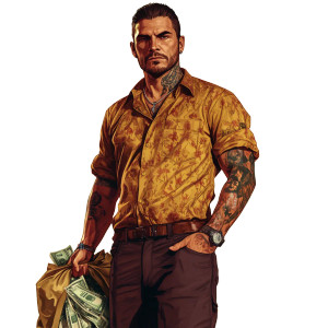 Man Shirt Tattoo Dollars Vinyl Car Decal Sticker – Waterproof & UV-Resistant 4.0"