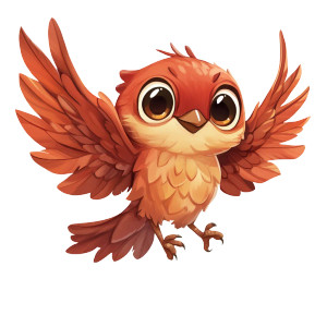 Manu Playful Bird Vinyl Car Decal Sticker – Waterproof & UV-Resistant 4.0"