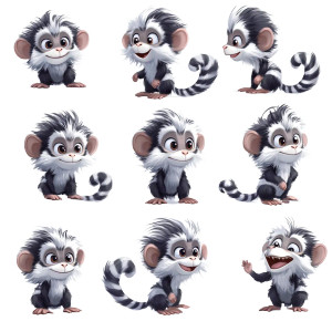 Marmoset Character Sheet 3D Vinyl Car Decal Sticker – Waterproof & UV-Resistant 4.0"