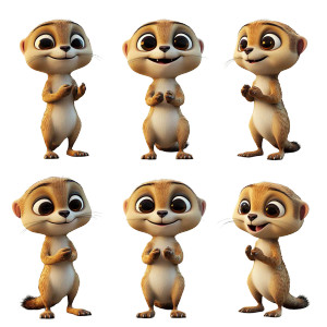 Meercat Character Poses Expressions Vinyl Car Decal Sticker – Waterproof & UV-Resistant 4.0"