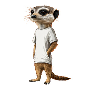 Meerkat White Tshirt Vector Vinyl Car Decal Sticker – Waterproof & UV-Resistant 4.0"