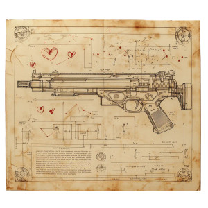 Military Romance Blueprint Cover Vinyl Car Decal Sticker – Waterproof & UV-Resistant 4.0"