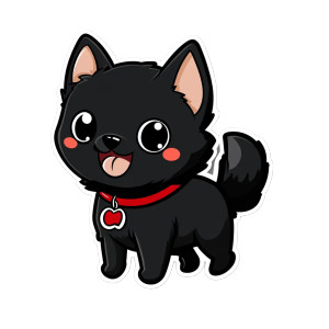 Minimalist 2D Japanese Dog Vinyl Car Decal Sticker – Waterproof & UV-Resistant 4.0"