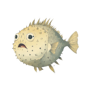 Minimalist Vintage Pufferfish Vinyl Car Decal Sticker – Waterproof & UV-Resistant 4.0"