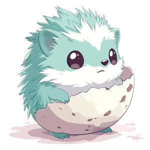Mint Hedgehog Hatching 2D Vinyl Car Decal Sticker – Waterproof & UV-Resistant 4.0"