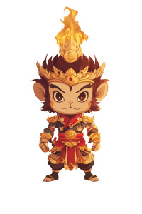 Monkey King Cartoon Logo Vinyl Car Decal Sticker – Waterproof & UV-Resistant 4.0"