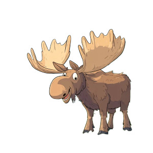Moose Eating Grass Woods Vinyl Car Decal Sticker – Waterproof & UV-Resistant 4.0"
