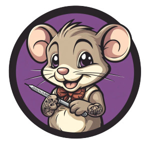 Mouse Logo Tattoo Needle Vinyl Car Decal Sticker – Waterproof & UV-Resistant 4.0"