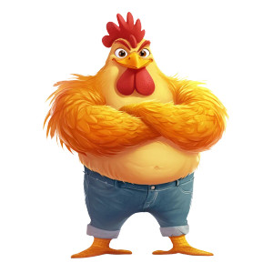 Muscly Papa Hen Vinyl Car Decal Sticker – Waterproof & UV-Resistant 4.0"