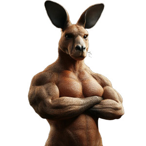 Muscular Kangaroo Superhero Vinyl Car Decal Sticker – Waterproof & UV-Resistant 4.0"