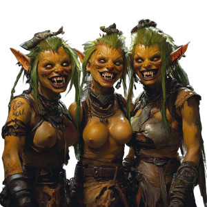 Muscular Orange Goblins Green Hair Vinyl Car Decal Sticker – Waterproof & UV-Resistant 4.0"