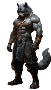 Muscular Wolf King Louis Vinyl Car Decal Sticker – Waterproof & UV-Resistant 4.0"