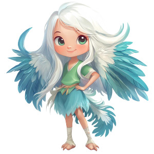 Mythical Bird Girl Vinyl Car Decal Sticker – Waterproof & UV-Resistant 4.0"