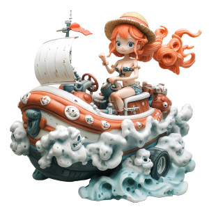 Nami Ship Kart Toybox Vinyl Car Decal Sticker – Waterproof & UV-Resistant 4.0"