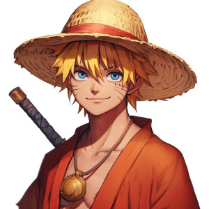 Naruto As Luffy Vinyl Car Decal Sticker – Waterproof & UV-Resistant 4.0"