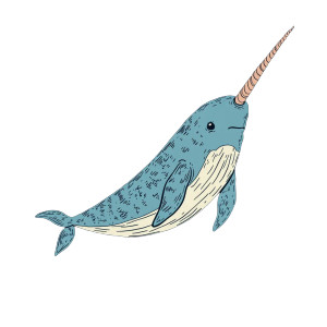Narwhal T Shirt Graphic Vinyl Car Decal Sticker – Waterproof & UV-Resistant 4.0"