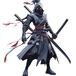 Ninja Gray Robes Katanas Vinyl Car Decal Sticker – Waterproof & UV-Resistant 4.0"