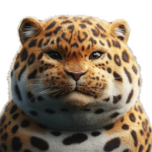 Obese Chubby Leopard Cub Vinyl Car Decal Sticker – Waterproof & UV-Resistant 4.0"