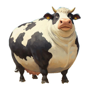 Obese Cow Vinyl Car Decal Sticker – Waterproof & UV-Resistant 4.0" Obese Cow Vinyl Car Decal Sticker – Waterproof & UV-Resistant 4.0"