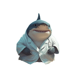 Obese Cute Shark Beached Vinyl Car Decal Sticker – Waterproof & UV-Resistant 4.0"