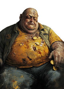 Obese Elderly Man Comic Vinyl Car Decal Sticker – Waterproof & UV-Resistant 4.0"